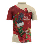 Palm Cockatoo Christmas Australia Zipper Polo Shirt Aussie Xmas Sock Coquette Bow