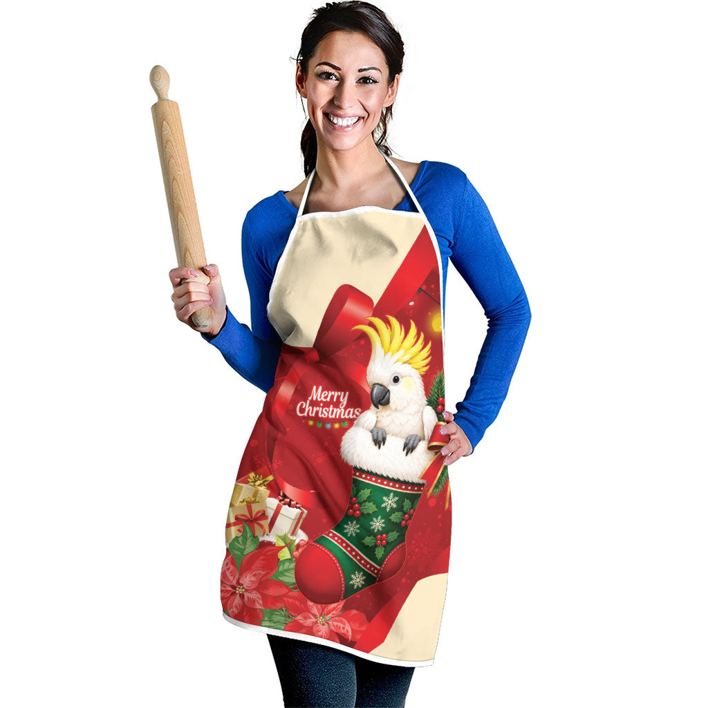 Sulphur-crested Cockatoo Christmas Australia Apron Aussie Xmas Sock Coquette Bow