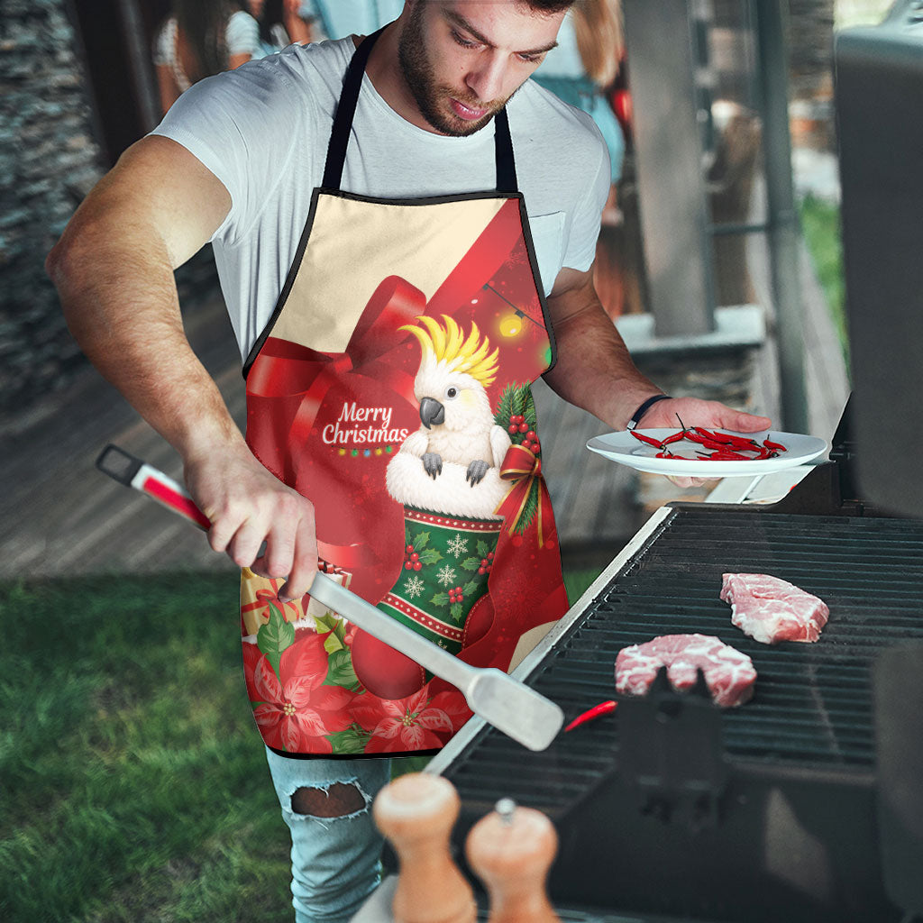 Sulphur-crested Cockatoo Christmas Australia Apron Aussie Xmas Sock Coquette Bow