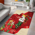 Sulphur-crested Cockatoo Christmas Australia Area Rug Aussie Xmas Sock Coquette Bow