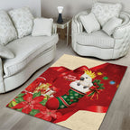 Sulphur-crested Cockatoo Christmas Australia Area Rug Aussie Xmas Sock Coquette Bow