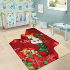 Sulphur-crested Cockatoo Christmas Australia Area Rug Aussie Xmas Sock Coquette Bow