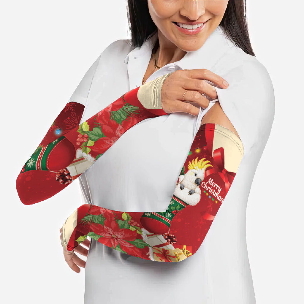 Sulphur-crested Cockatoo Christmas Australia Arm Sleeves Aussie Xmas Sock Coquette Bow