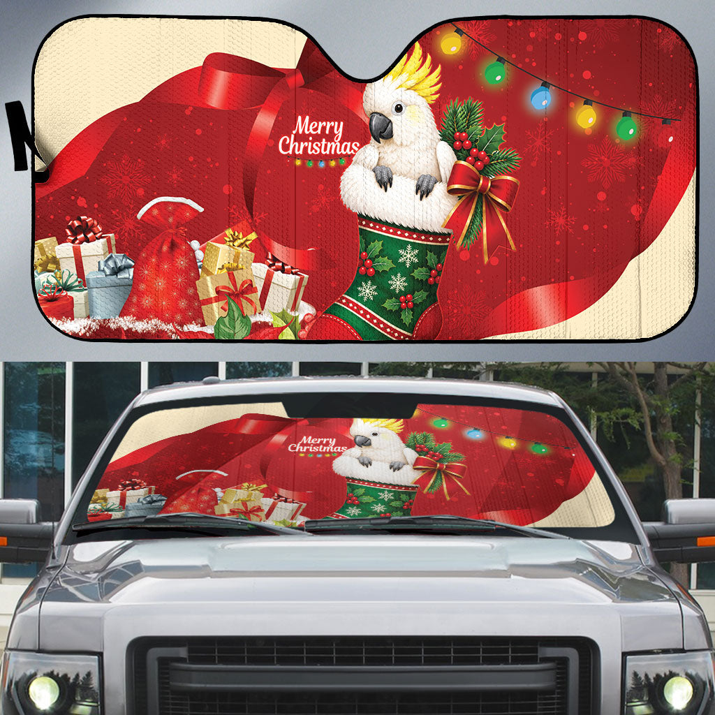 Sulphur-crested Cockatoo Christmas Australia Auto Sun Shade Aussie Xmas Sock Coquette Bow