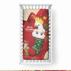 Sulphur-crested Cockatoo Christmas Australia Baby Bed Cover Aussie Xmas Sock Coquette Bow
