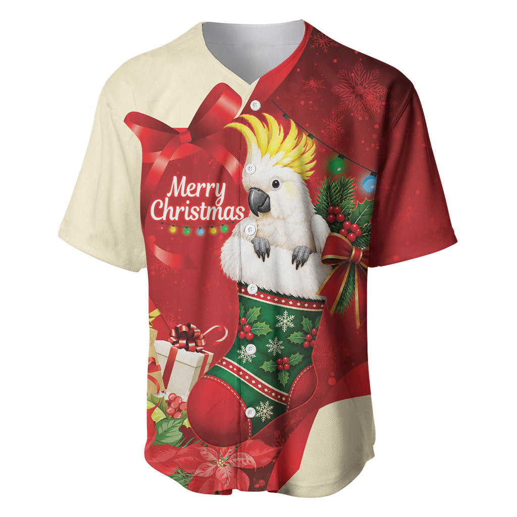 Sulphur-crested Cockatoo Christmas Australia Baseball Jersey Aussie Xmas Sock Coquette Bow