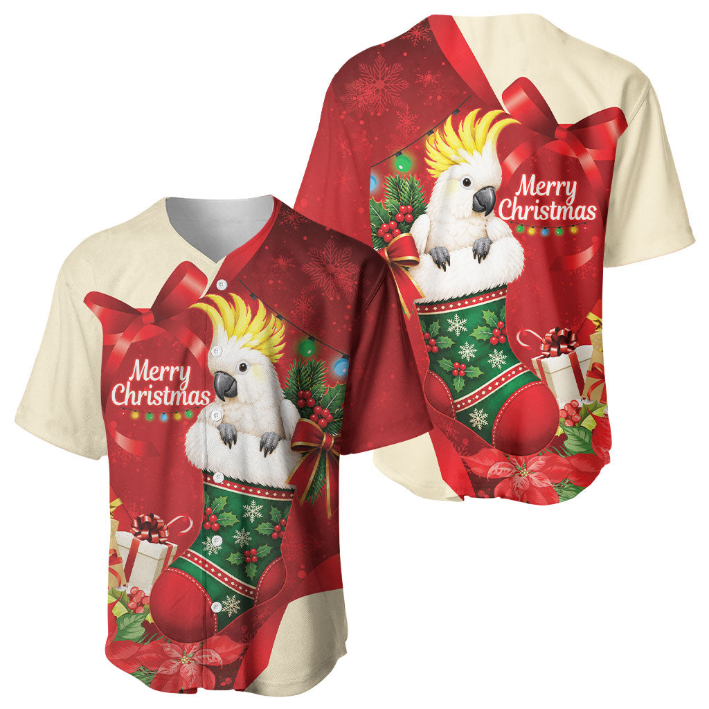 Sulphur-crested Cockatoo Christmas Australia Baseball Jersey Aussie Xmas Sock Coquette Bow