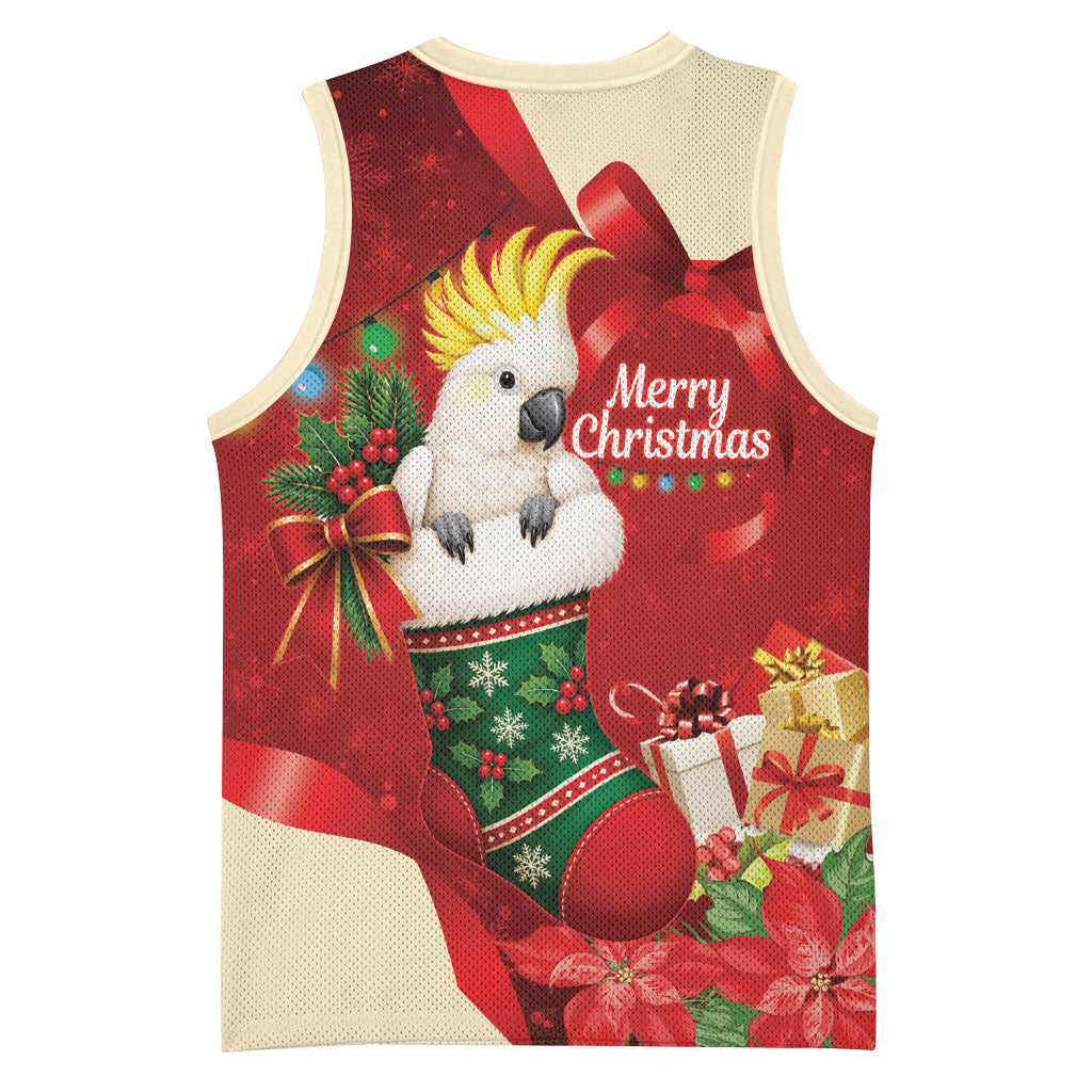 Sulphur-crested Cockatoo Christmas Australia Basketball Jersey Aussie Xmas Sock Coquette Bow