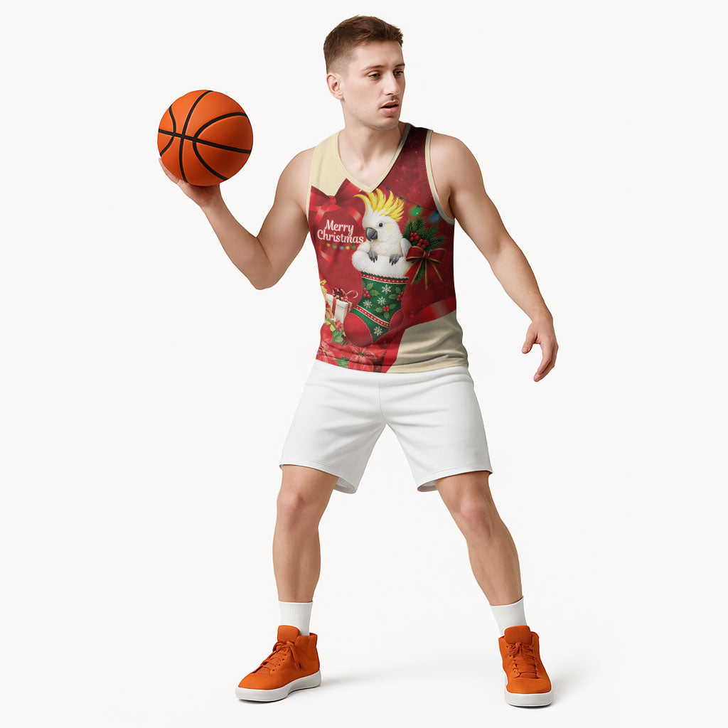 Sulphur-crested Cockatoo Christmas Australia Basketball Jersey Aussie Xmas Sock Coquette Bow