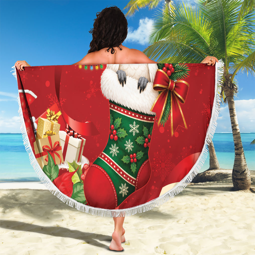 Sulphur-crested Cockatoo Christmas Australia Beach Blanket Aussie Xmas Sock Coquette Bow