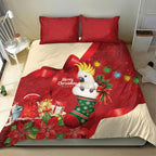 Sulphur-crested Cockatoo Christmas Australia Bedding Set Aussie Xmas Sock Coquette Bow