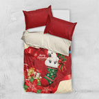 Sulphur-crested Cockatoo Christmas Australia Bedding Set Aussie Xmas Sock Coquette Bow