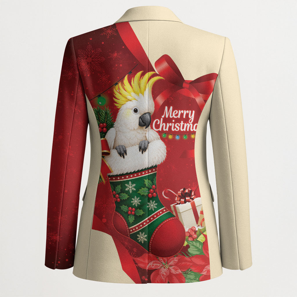 Sulphur-crested Cockatoo Christmas Australia Blazer Aussie Xmas Sock Coquette Bow