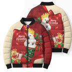 Sulphur-crested Cockatoo Christmas Australia Bomber Puffer Jacket Aussie Xmas Sock Coquette Bow