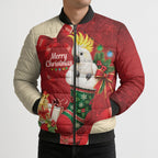 Sulphur-crested Cockatoo Christmas Australia Bomber Puffer Jacket Aussie Xmas Sock Coquette Bow
