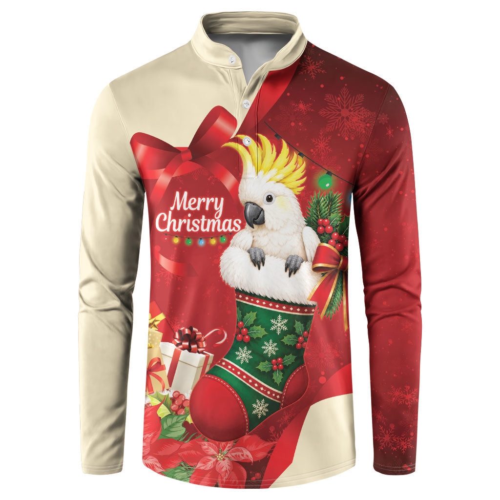 Sulphur-crested Cockatoo Christmas Australia Button Sweatshirt Aussie Xmas Sock Coquette Bow