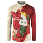 Sulphur-crested Cockatoo Christmas Australia Button Sweatshirt Aussie Xmas Sock Coquette Bow