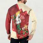 Sulphur-crested Cockatoo Christmas Australia Button Sweatshirt Aussie Xmas Sock Coquette Bow