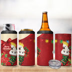 Sulphur-crested Cockatoo Christmas Australia 4 in 1 Can Cooler Tumbler Aussie Xmas Sock Coquette Bow