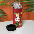Sulphur-crested Cockatoo Christmas Australia 4 in 1 Can Cooler Tumbler Aussie Xmas Sock Coquette Bow