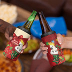 Sulphur-crested Cockatoo Christmas Australia 4 in 1 Can Cooler Tumbler Aussie Xmas Sock Coquette Bow