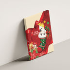 Sulphur-crested Cockatoo Christmas Australia Canvas Wall Art Aussie Xmas Sock Coquette Bow
