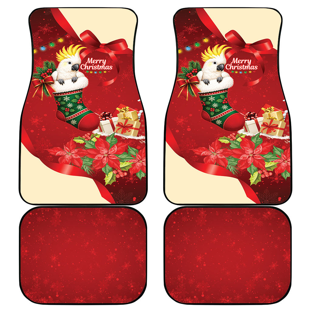 Sulphur-crested Cockatoo Christmas Australia Car Mats Aussie Xmas Sock Coquette Bow