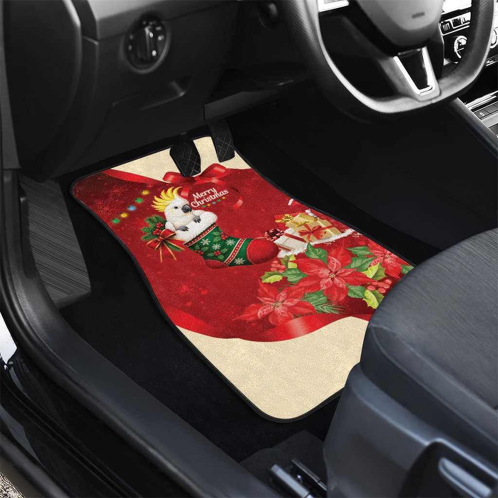 Sulphur-crested Cockatoo Christmas Australia Car Mats Aussie Xmas Sock Coquette Bow
