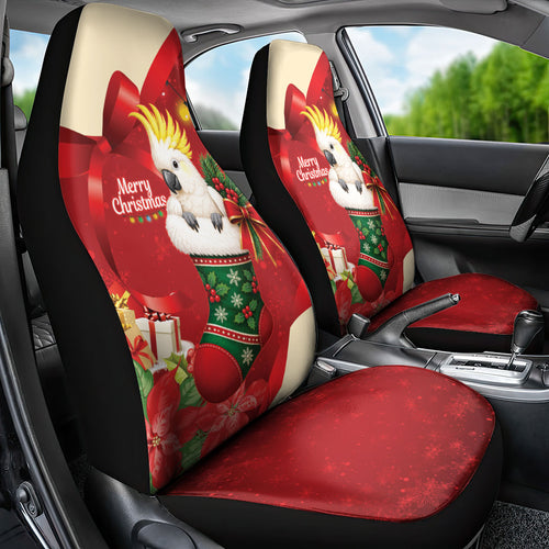 Sulphur-crested Cockatoo Christmas Australia Car Seat Cover Aussie Xmas Sock Coquette Bow