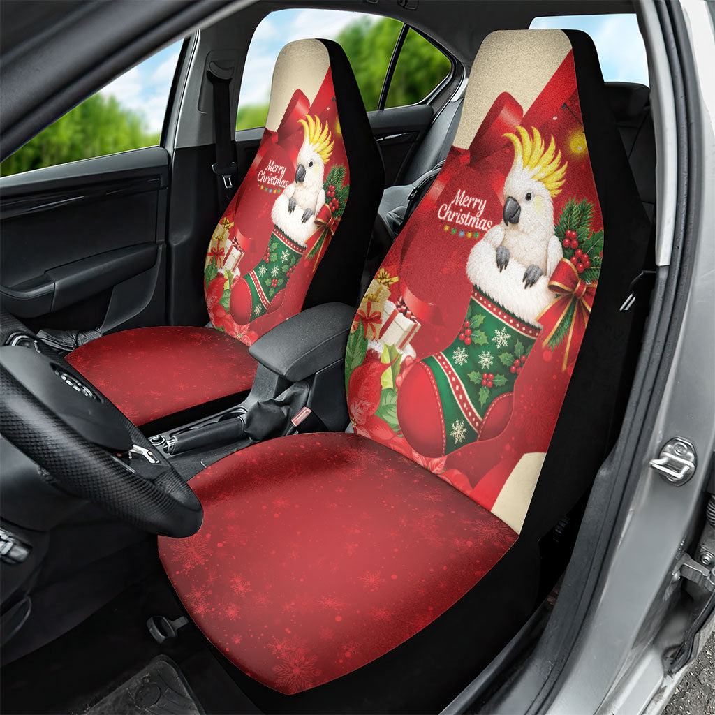 Sulphur-crested Cockatoo Christmas Australia Car Seat Cover Aussie Xmas Sock Coquette Bow
