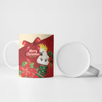 Sulphur-crested Cockatoo Christmas Australia Ceramic Mug Aussie Xmas Sock Coquette Bow