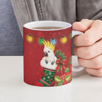 Sulphur-crested Cockatoo Christmas Australia Ceramic Mug Aussie Xmas Sock Coquette Bow