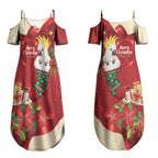 Sulphur-crested Cockatoo Christmas Australia Couples Matching Summer Maxi Dress and Hawaiian Shirt Aussie Xmas Sock Coquette Bow