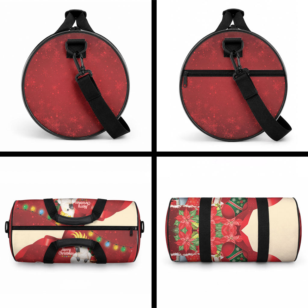 Sulphur-crested Cockatoo Christmas Australia Duffle Bag Aussie Xmas Sock Coquette Bow
