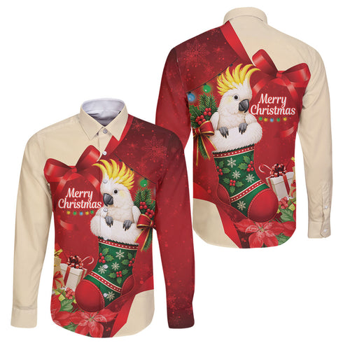 Sulphur-crested Cockatoo Christmas Australia Family Matching Tank Maxi Dress and Hawaiian Shirt Aussie Xmas Sock Coquette Bow