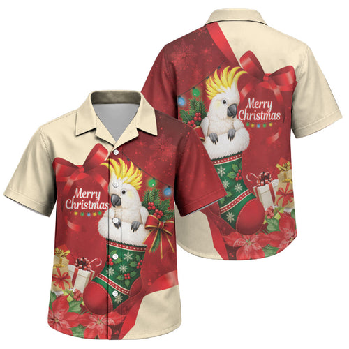Sulphur-crested Cockatoo Christmas Australia Family Matching Tank Maxi Dress and Hawaiian Shirt Aussie Xmas Sock Coquette Bow