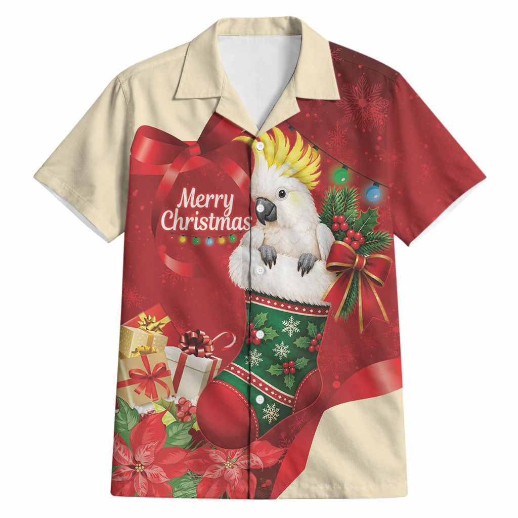 Sulphur-crested Cockatoo Christmas Australia Hawaiian Shirt Aussie Xmas Sock Coquette Bow