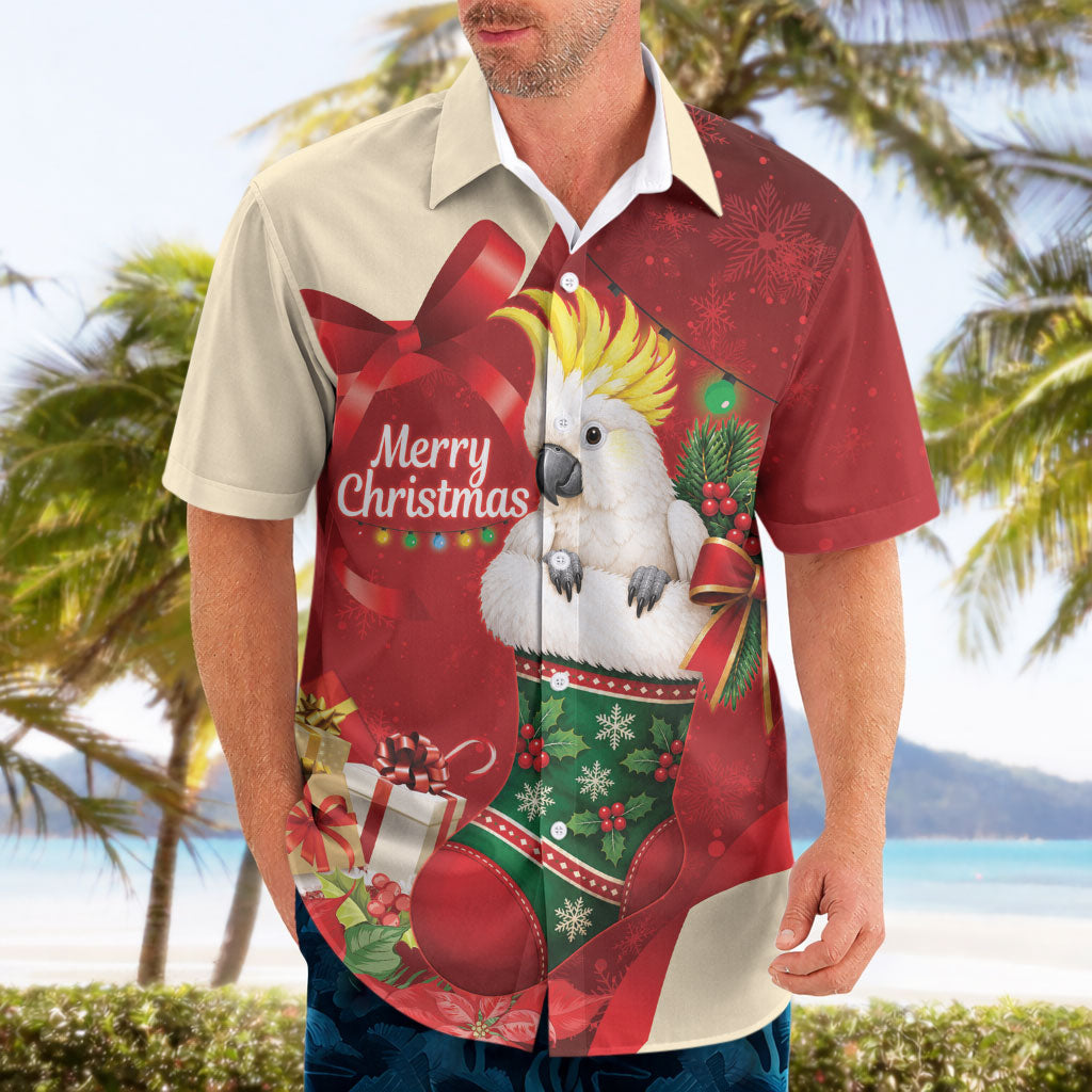 Sulphur-crested Cockatoo Christmas Australia Hawaiian Shirt Aussie Xmas Sock Coquette Bow
