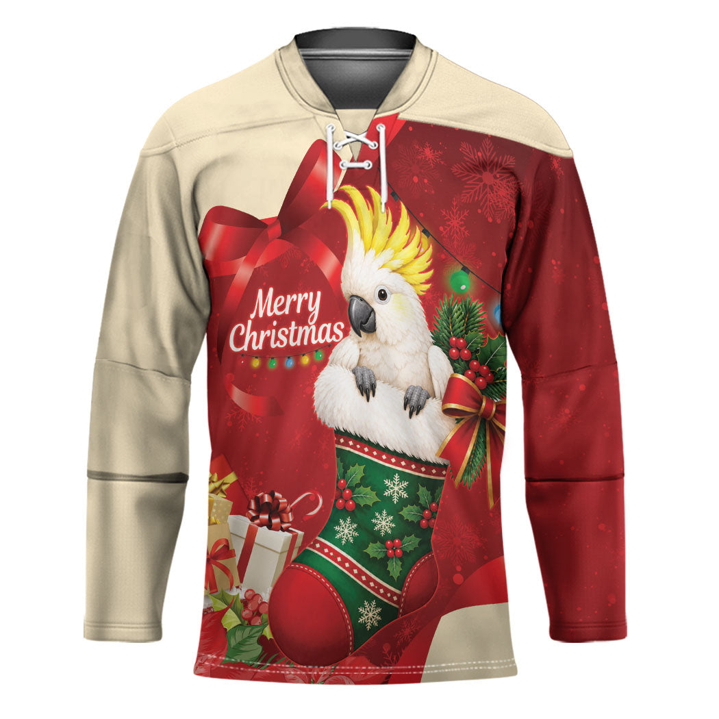 Sulphur-crested Cockatoo Christmas Australia Hockey Jersey Aussie Xmas Sock Coquette Bow