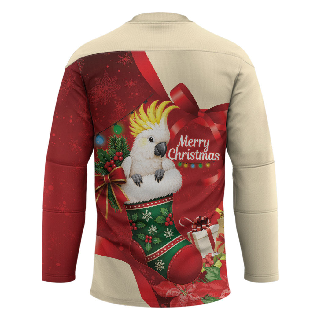 Sulphur-crested Cockatoo Christmas Australia Hockey Jersey Aussie Xmas Sock Coquette Bow