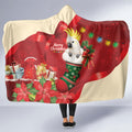 Sulphur-crested Cockatoo Christmas Australia Hooded Blanket Aussie Xmas Sock Coquette Bow