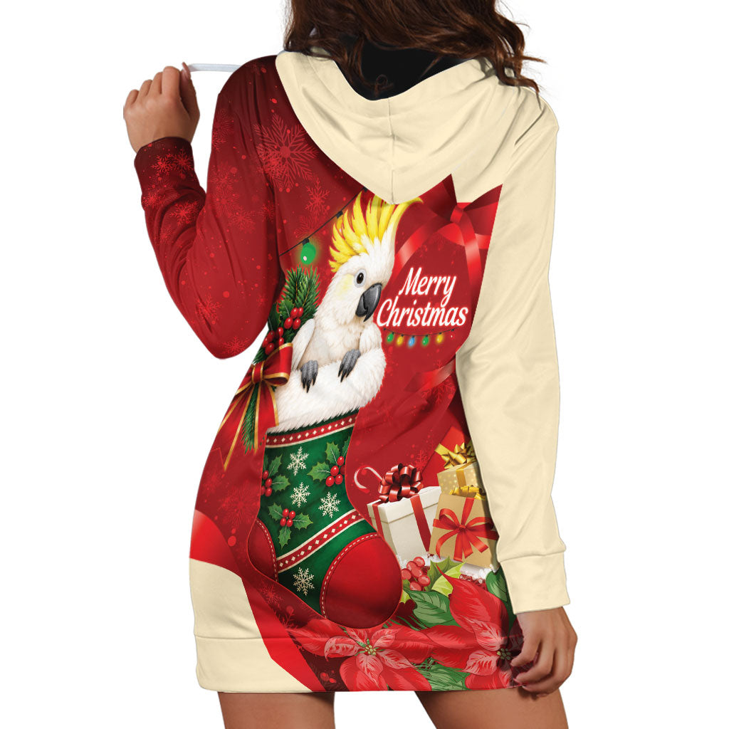 Sulphur-crested Cockatoo Christmas Australia Hoodie Dress Aussie Xmas Sock Coquette Bow