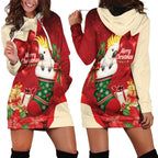 Sulphur-crested Cockatoo Christmas Australia Hoodie Dress Aussie Xmas Sock Coquette Bow