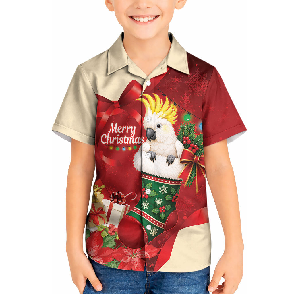 Sulphur-crested Cockatoo Christmas Australia Kid Hawaiian Shirt Aussie Xmas Sock Coquette Bow