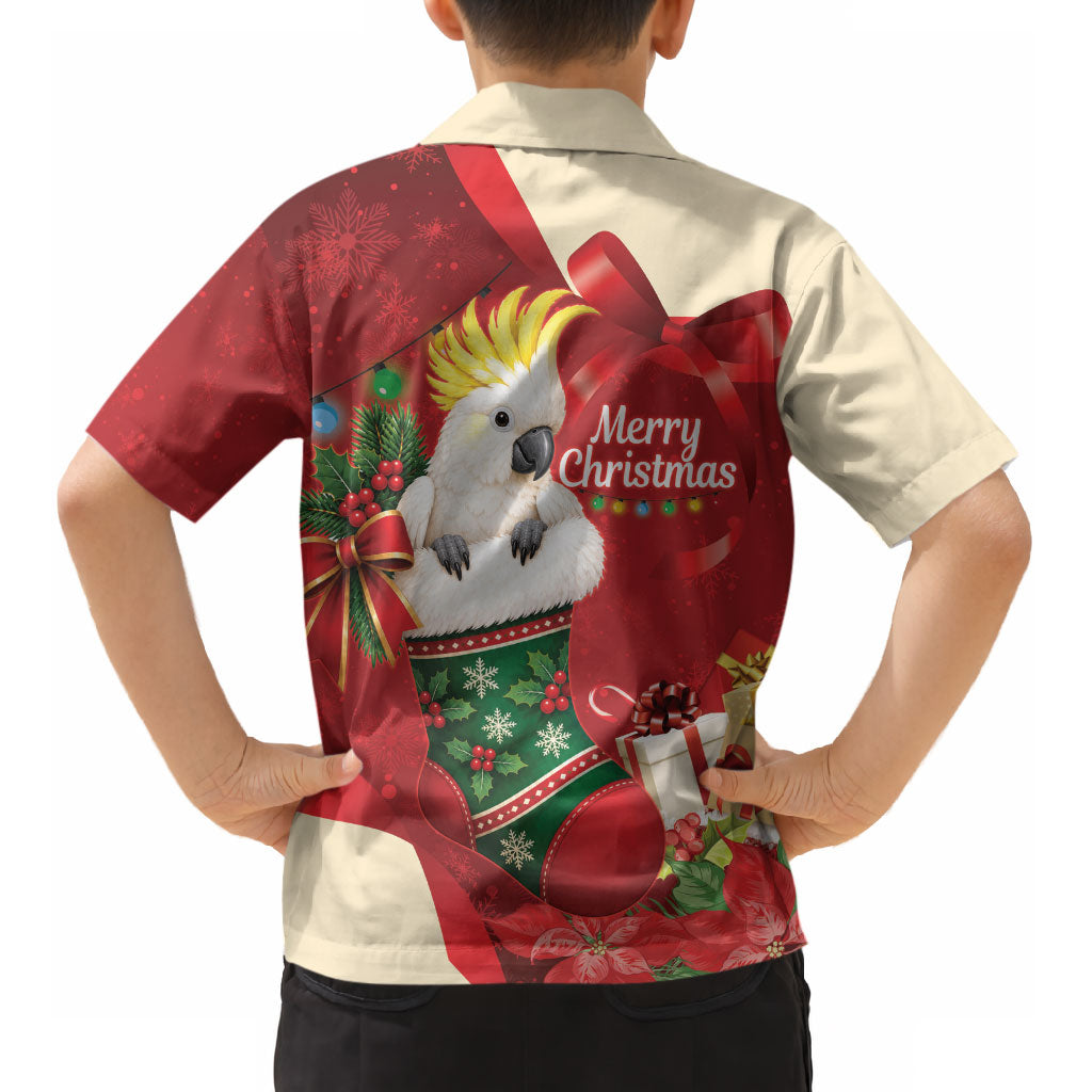 Sulphur-crested Cockatoo Christmas Australia Kid Hawaiian Shirt Aussie Xmas Sock Coquette Bow