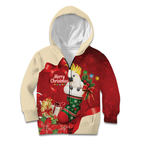 Sulphur-crested Cockatoo Christmas Australia Kid Hoodie Aussie Xmas Sock Coquette Bow