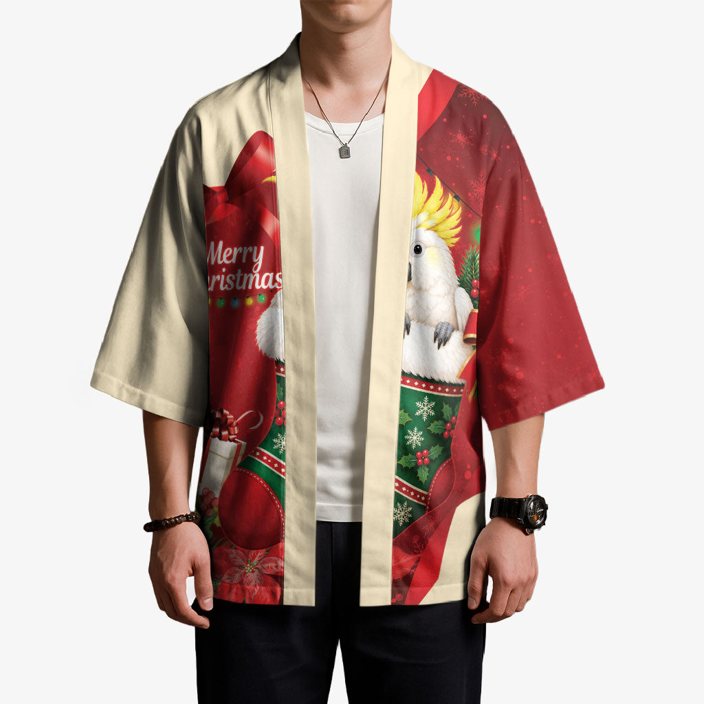 Sulphur-crested Cockatoo Christmas Australia Kimono Aussie Xmas Sock Coquette Bow
