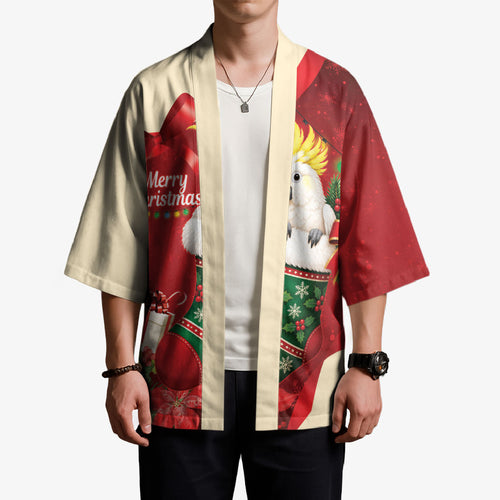 Sulphur-crested Cockatoo Christmas Australia Kimono Aussie Xmas Sock Coquette Bow
