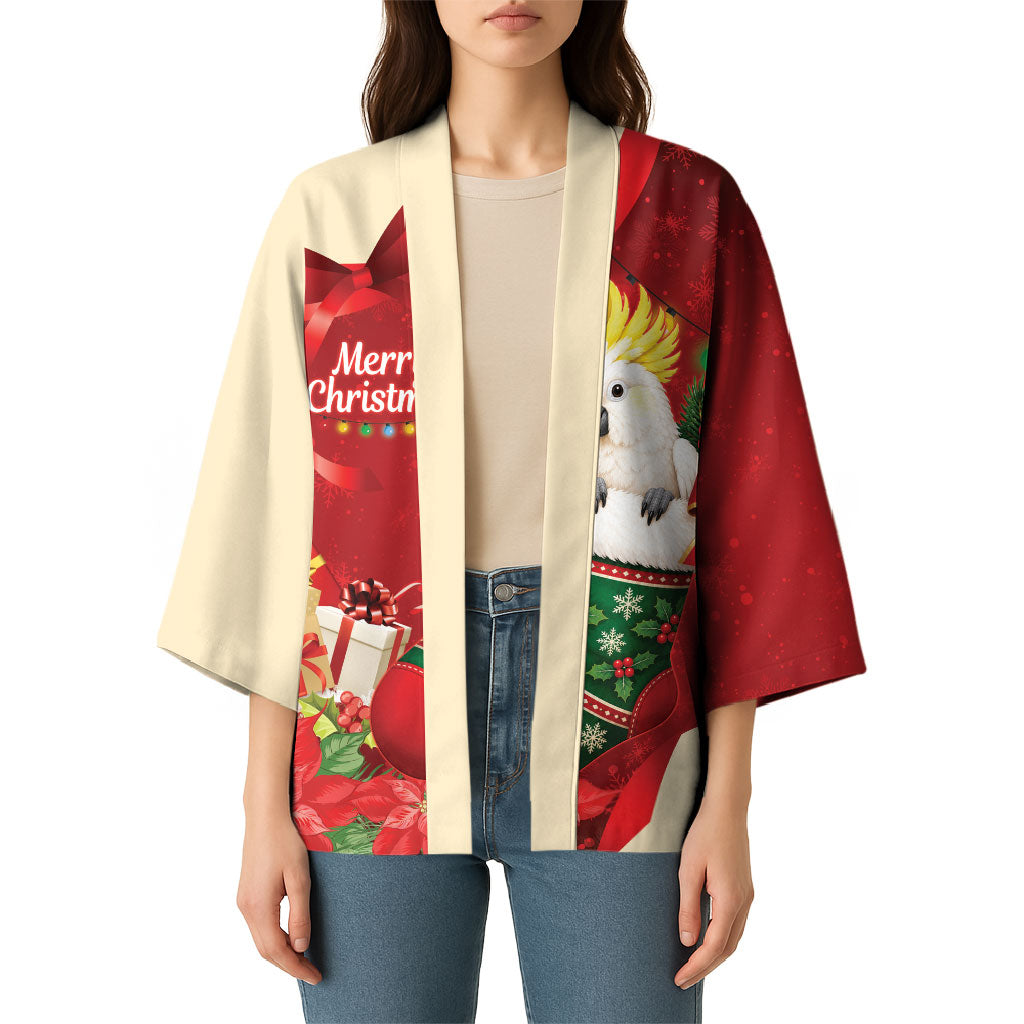 Sulphur-crested Cockatoo Christmas Australia Kimono Aussie Xmas Sock Coquette Bow
