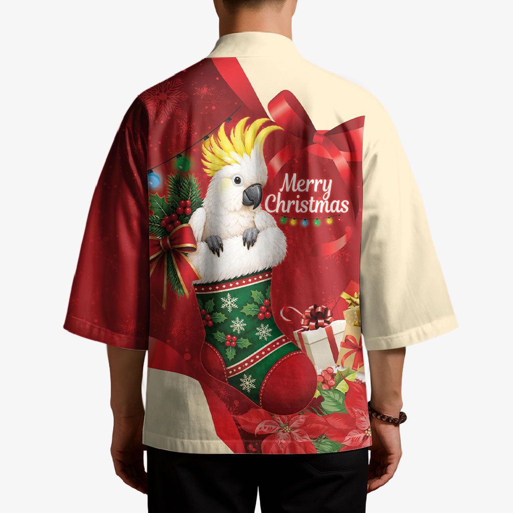 Sulphur-crested Cockatoo Christmas Australia Kimono Aussie Xmas Sock Coquette Bow